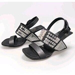 United Nude‎ Rivet Loop Black Sandals EU 37/ US 6.5 RARE